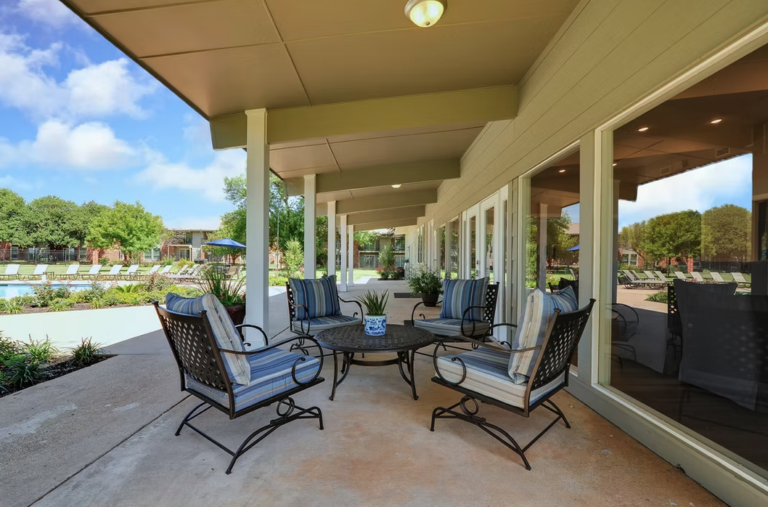 outdoor patio area